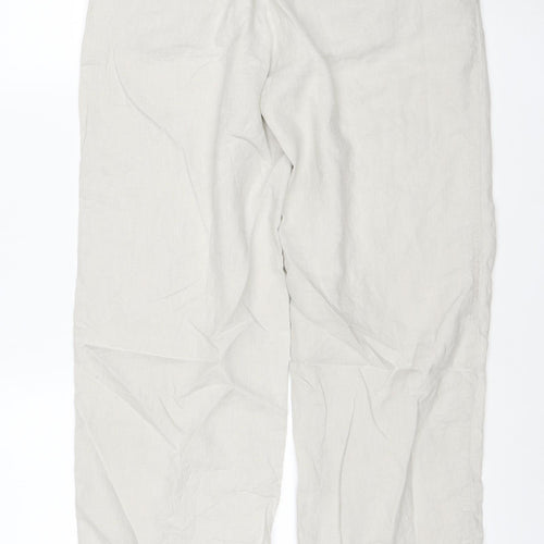 Noa Noa Women's Beige Linen Cotton Chino Trousers L