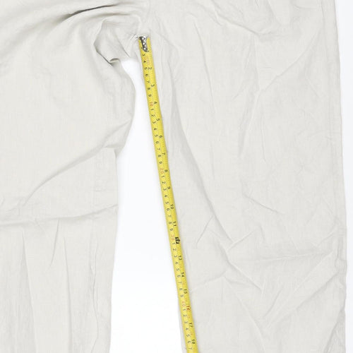 Noa Noa Women's Beige Linen Cotton Chino Trousers L