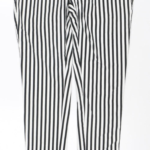 SO SWEET Women's Black White Striped Skinny Jeans XL Stretch Denim