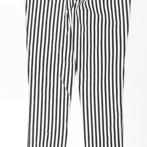 SO SWEET Women's Black White Striped Skinny Jeans XL Stretch Denim