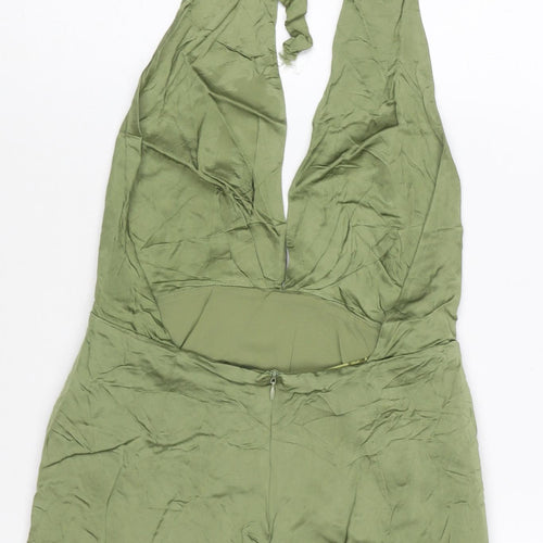 Zara Women’s Green Halter Neck Short Slip Dress Size 8