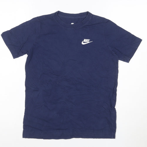 Nike Boys Blue Crew Neck Sports Cotton T-Shirt M