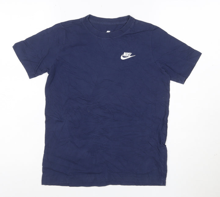 Nike Boys Blue Crew Neck Sports Cotton T-Shirt M