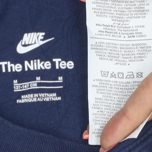 Nike Boys Blue Crew Neck Sports Cotton T-Shirt M