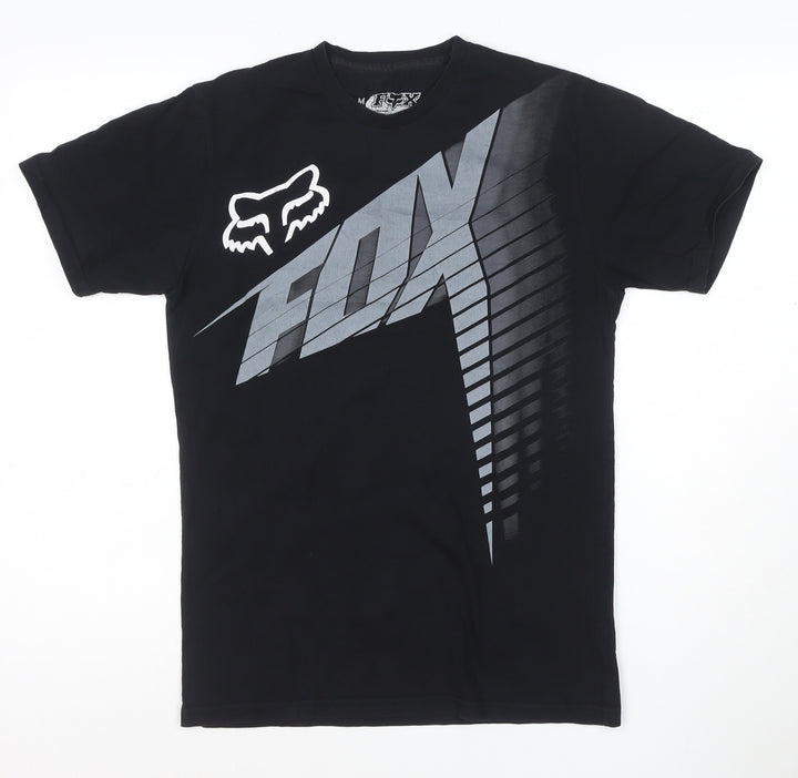 Fox Men's Black Graphic Logo Short Sleeve T-Shirt Size M