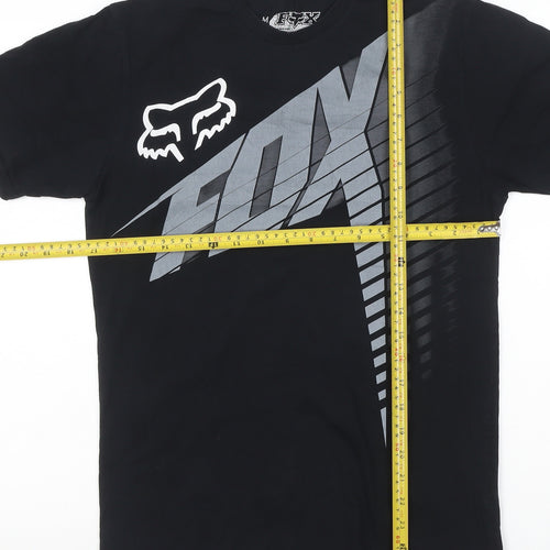 Fox Men's Black Graphic Logo Short Sleeve T-Shirt Size M