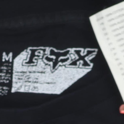 Fox Men's Black Graphic Logo Short Sleeve T-Shirt Size M