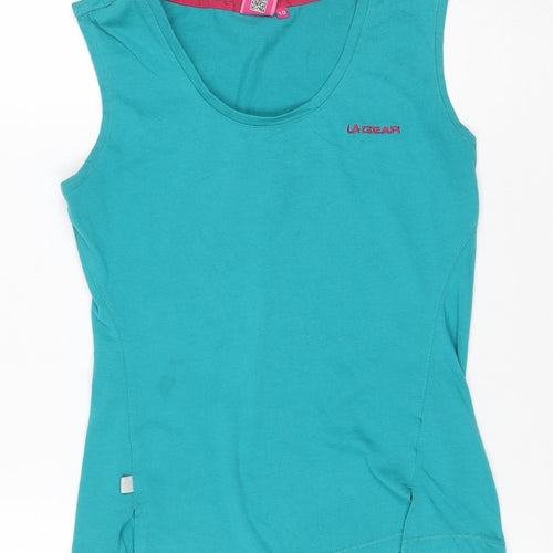 LA Gear Women's Blue Sleeveless Cotton Blend Tank Top Size 10