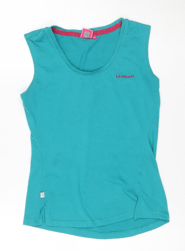 LA Gear Women's Blue Sleeveless Cotton Blend Tank Top Size 10