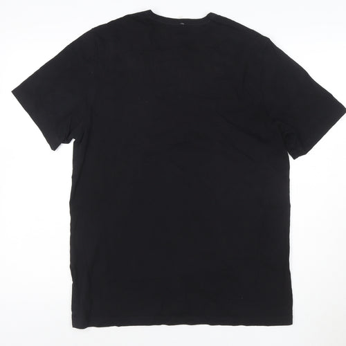 Hugo Boss Men's Black Cotton Crew Neck Short Sleeve T-Shirt L