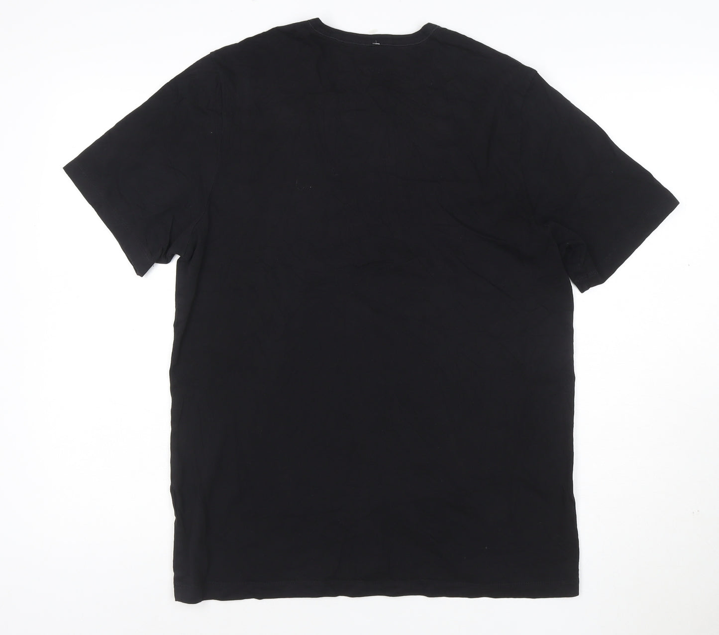 Hugo Boss Men's Black Cotton Crew Neck Short Sleeve T-Shirt L