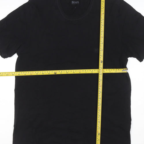 Hugo Boss Men's Black Cotton Crew Neck Short Sleeve T-Shirt L