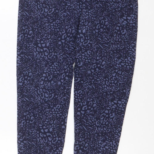 Marks and Spencer Women Blue Animal Print Cotton Leggings Size 10