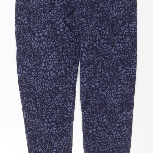 Marks and Spencer Women Blue Animal Print Cotton Leggings Size 10