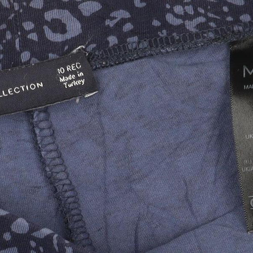 Marks and Spencer Women Blue Animal Print Cotton Leggings Size 10