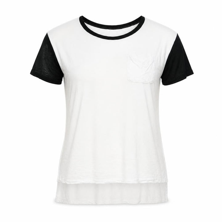 Hollister Women’s White and Black Ringer T-Shirt Size XS Relaxed Fit