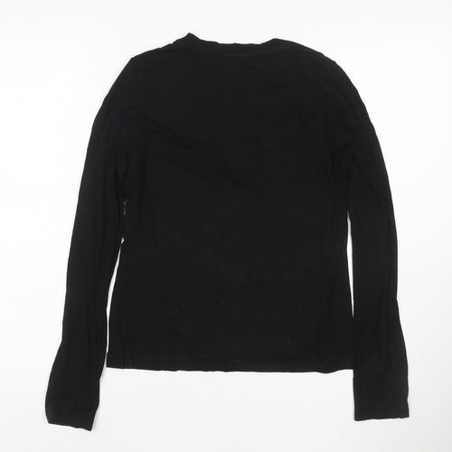 Whistles Women's Black Long Sleeve Viscose Stretch Top Size 10