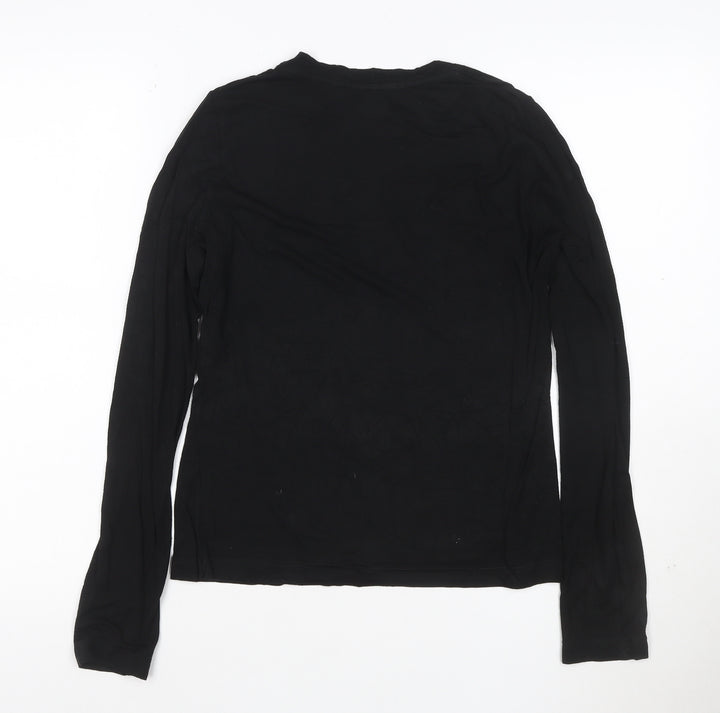 Whistles Women's Black Long Sleeve Viscose Stretch Top Size 10