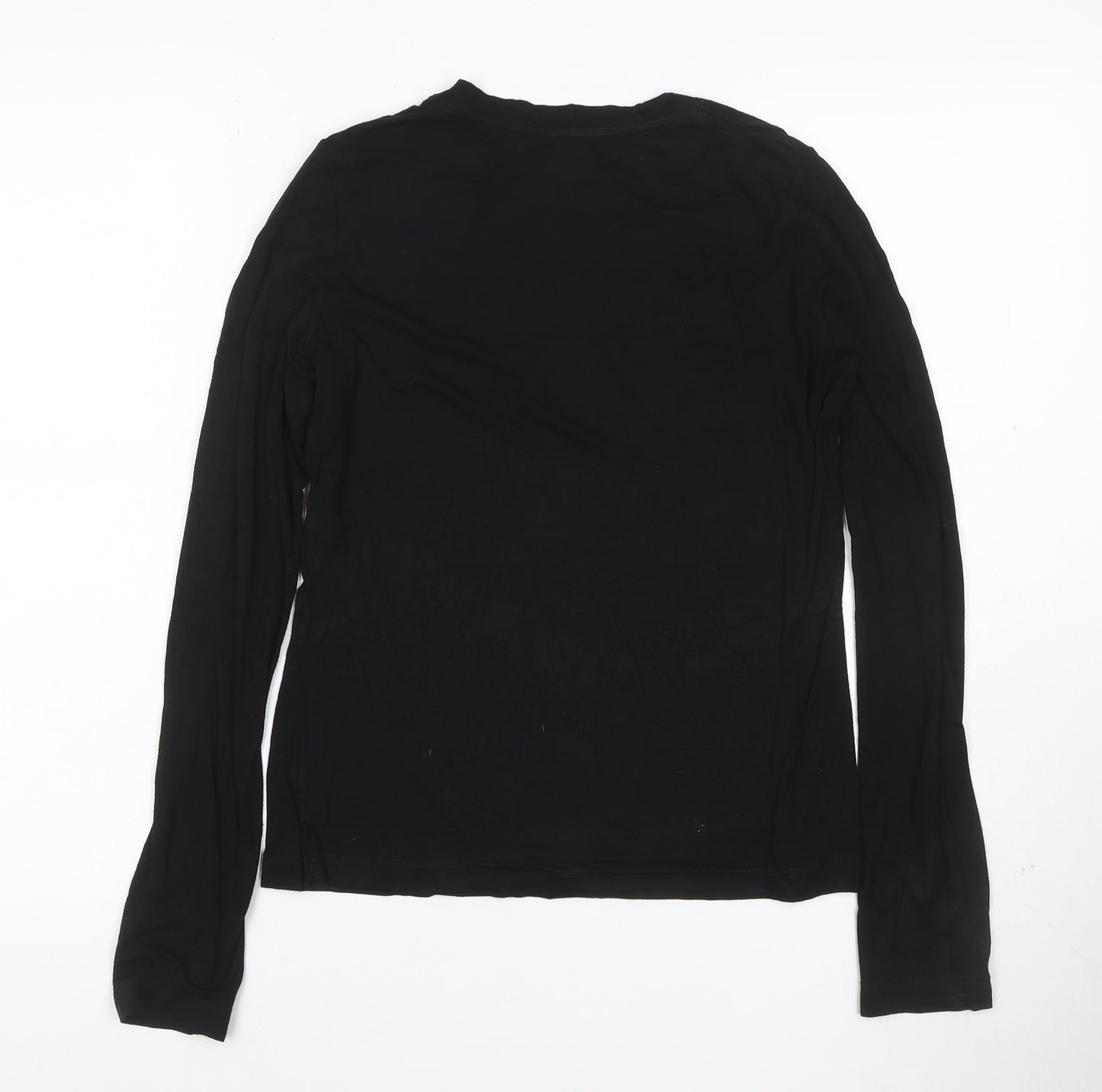 Whistles Women's Black Long Sleeve Viscose Stretch Top Size 10