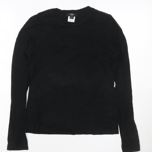 Whistles Women's Black Long Sleeve Viscose Stretch Top Size 10