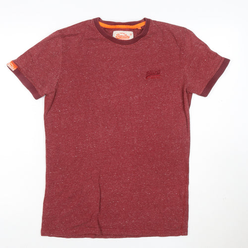 Superdry Men's Red Short Sleeve Crew Neck Cotton Blend T-Shirt Size S