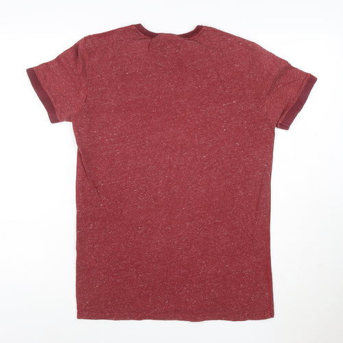 Superdry Men's Red Short Sleeve Crew Neck Cotton Blend T-Shirt Size S