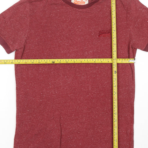 Superdry Men's Red Short Sleeve Crew Neck Cotton Blend T-Shirt Size S
