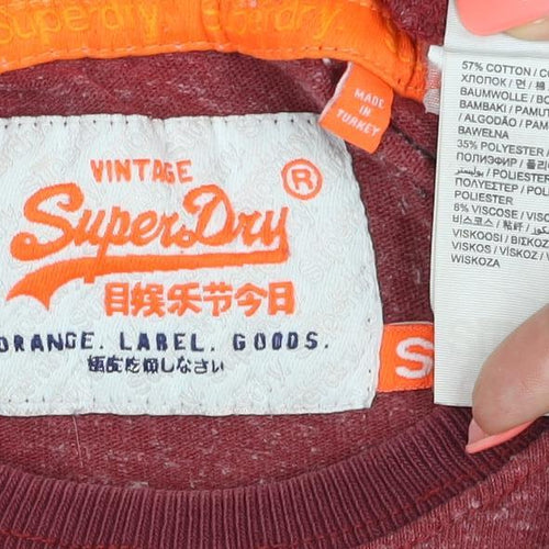 Superdry Men's Red Short Sleeve Crew Neck Cotton Blend T-Shirt Size S