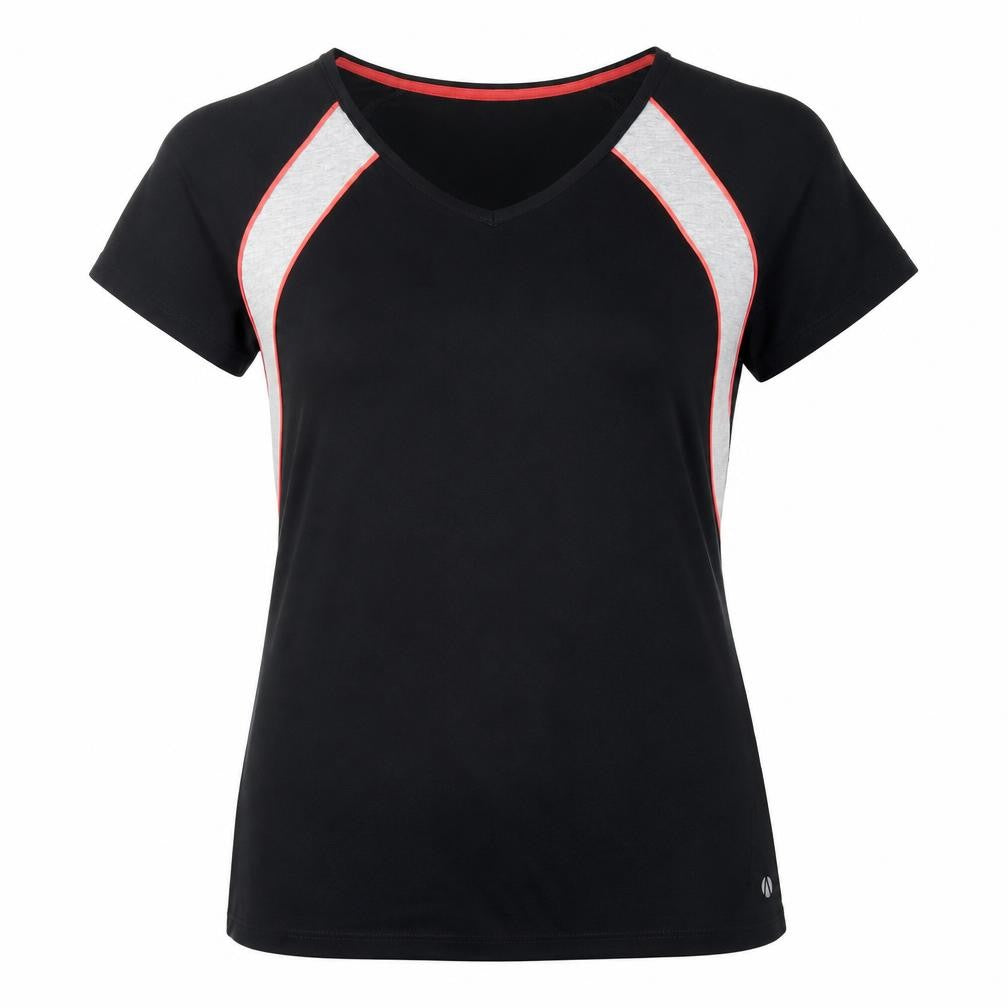 Front view of Marks & Spencer Women's Black Colourblock Active T-Shirt, size 14