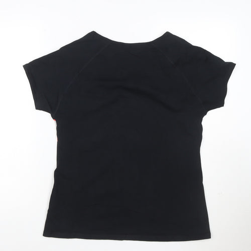 Marks and Spencer Women's Black Colourblock Active T-Shirt Size 14