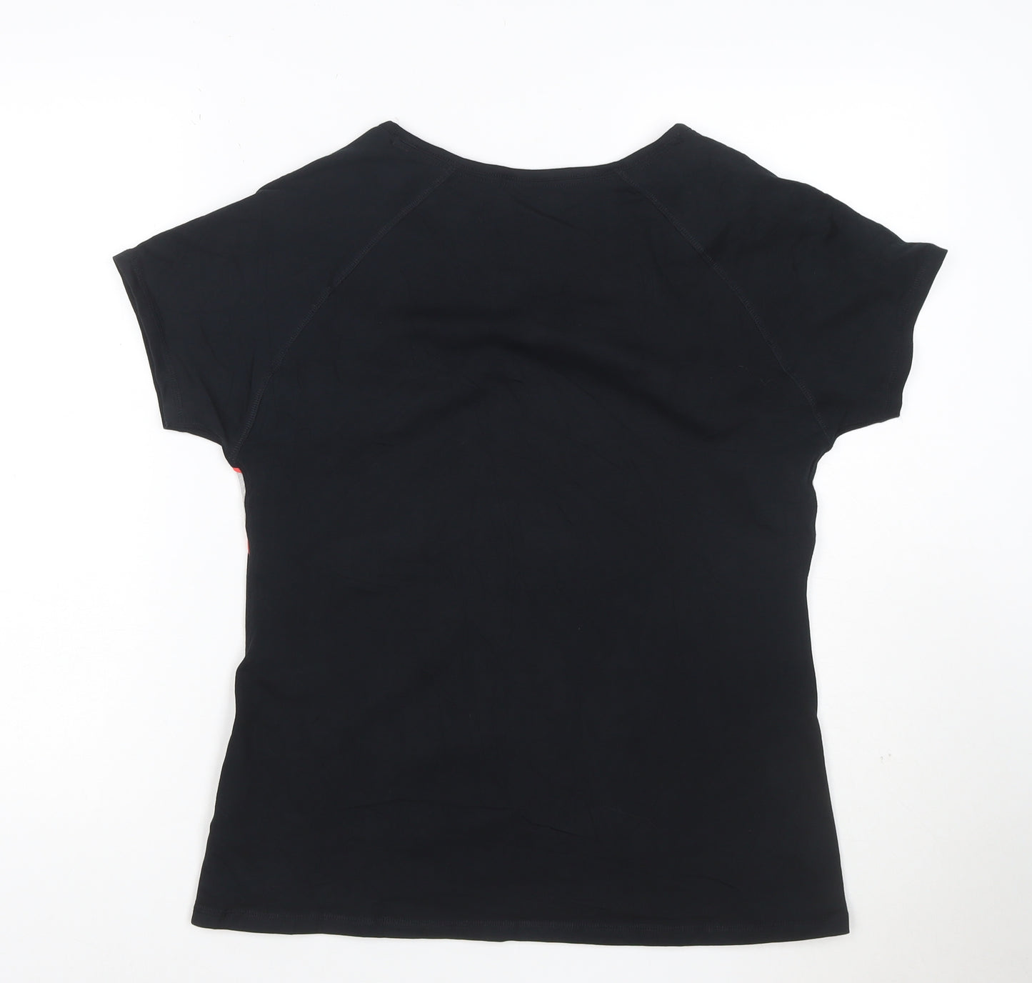 Marks and Spencer Women's Black Colourblock Active T-Shirt Size 14