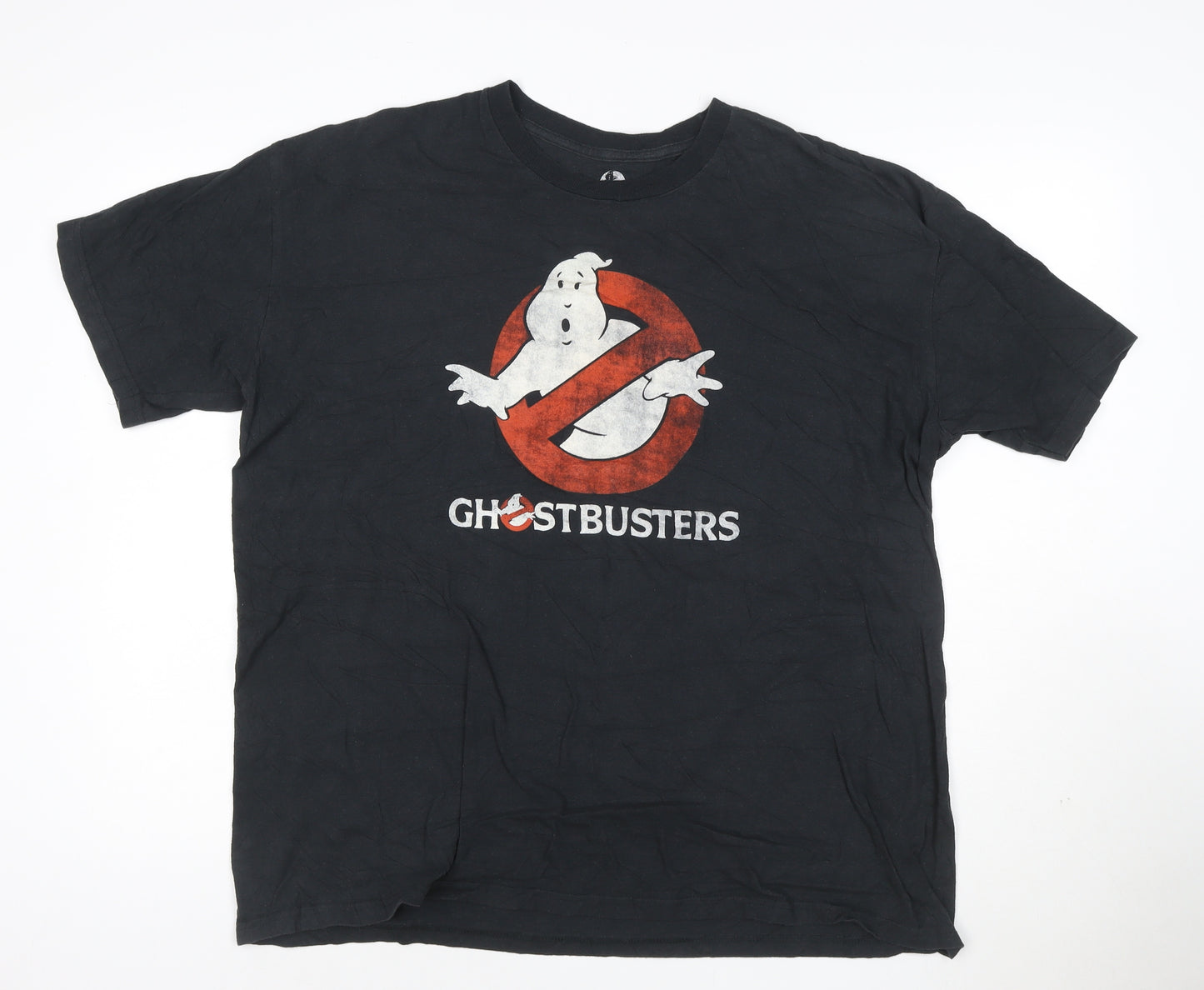 Ghostbusters Men's Black XL Cotton Short Sleeve Polo Tee