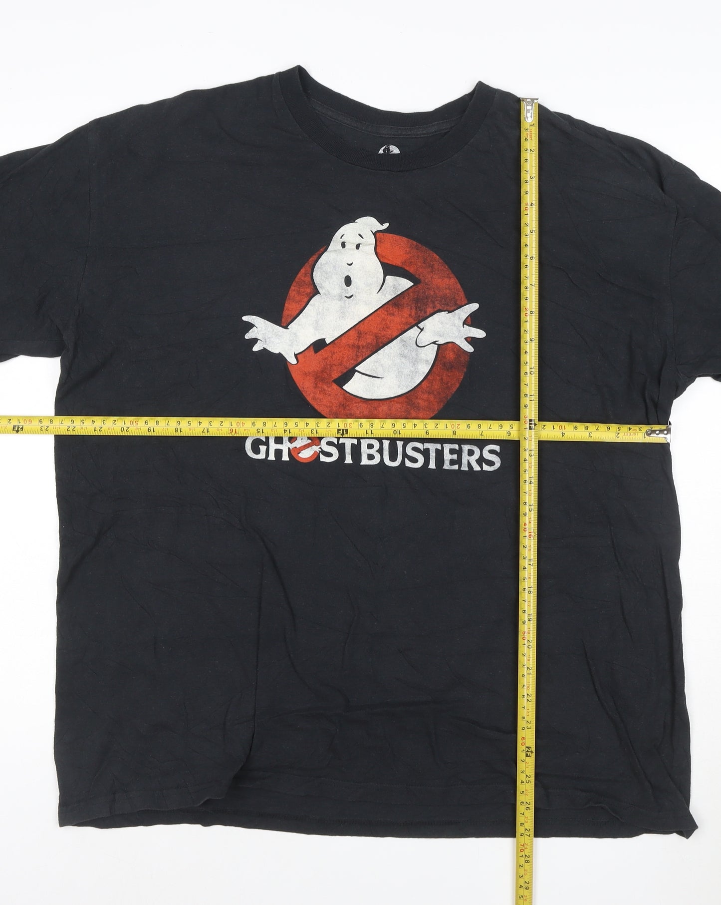 Ghostbusters Men's Black XL Cotton Short Sleeve Polo Tee