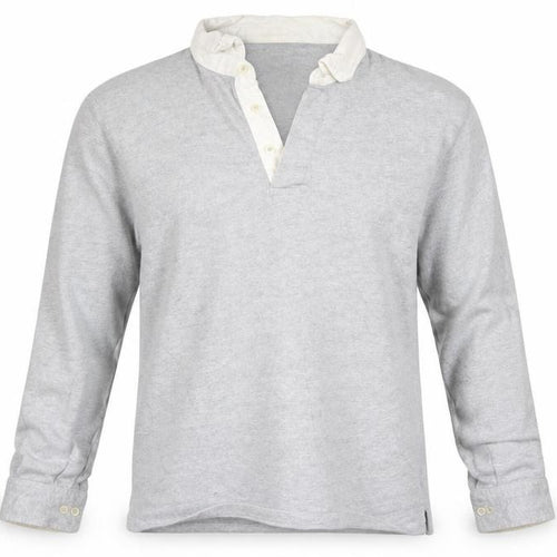 Zara Men’s Grey Long Sleeve Cotton Polo Shirt Size S