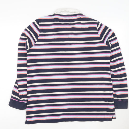 Crew Clothing Company Women's Multicoloured Striped Cotton Polo Top Size 18