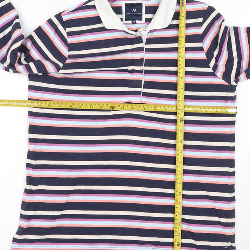 Crew Clothing Company Women's Multicoloured Striped Cotton Polo Top Size 18