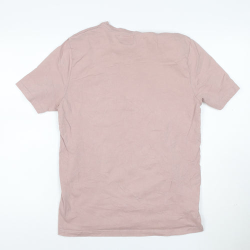 Moss 1851 Men's Pink Slim Fit Cotton Crew Neck Short Sleeve T-Shirt M