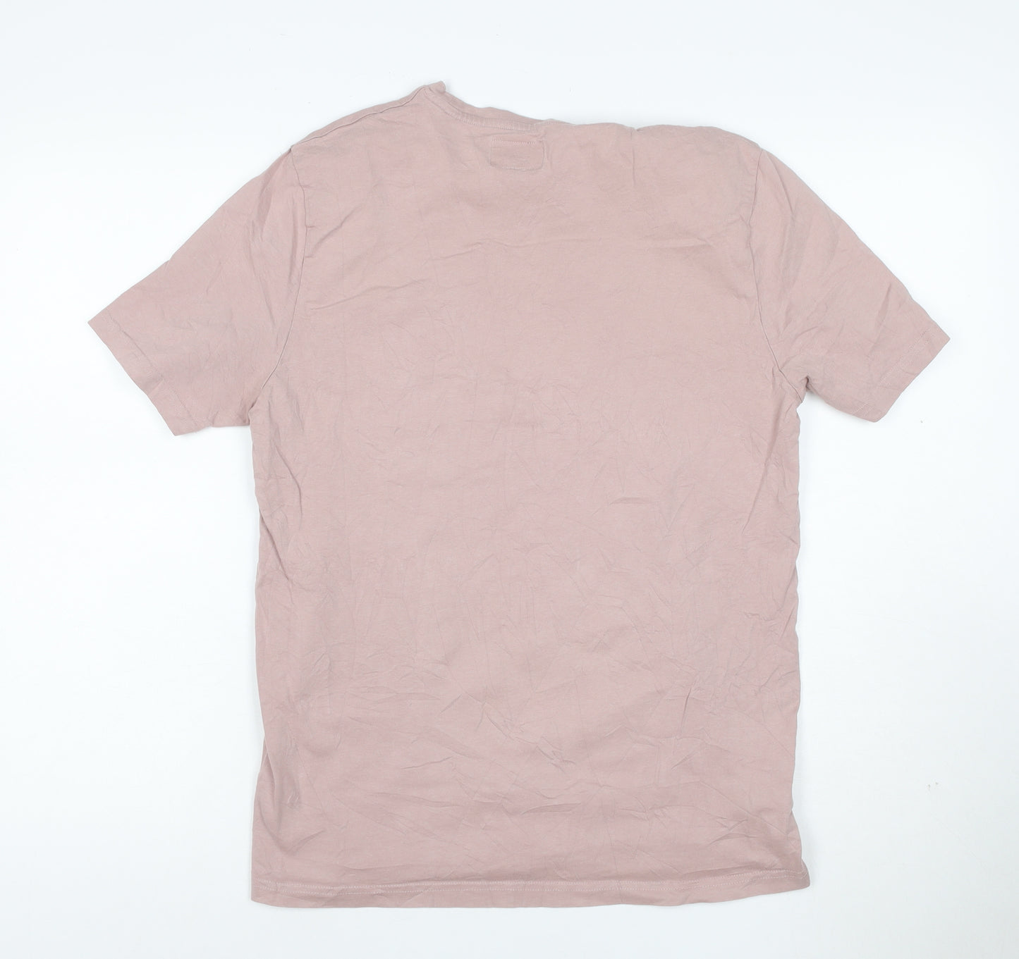 Moss 1851 Men's Pink Slim Fit Cotton Crew Neck Short Sleeve T-Shirt M