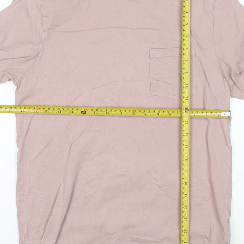 Moss 1851 Men's Pink Slim Fit Cotton Crew Neck Short Sleeve T-Shirt M