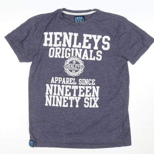 Henleys Originals Men's Blue Graphic Print T-Shirt Size M