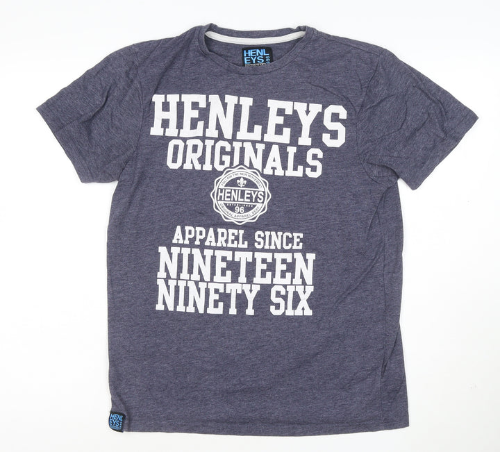 Henleys Originals Men's Blue Graphic Print T-Shirt Size M