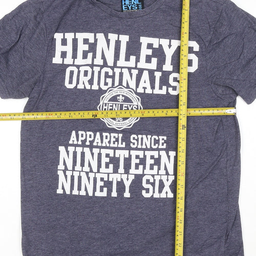 Henleys Originals Men's Blue Graphic Print T-Shirt Size M