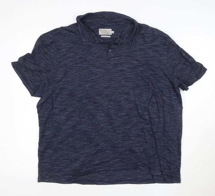Tu Mens Navy Blue XXL Cotton Short Sleeve Polo Shirt