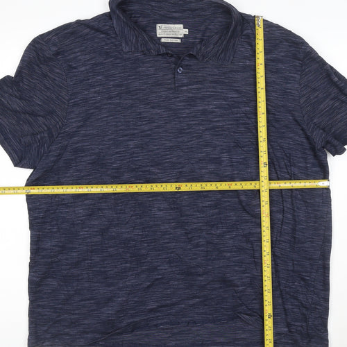 Tu Mens Navy Blue XXL Cotton Short Sleeve Polo Shirt