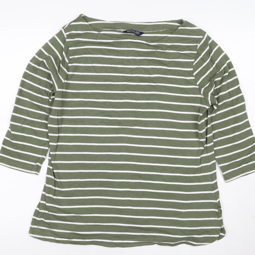 Regatta Women’s Green Striped 3/4 Sleeve Cotton T-Shirt L
