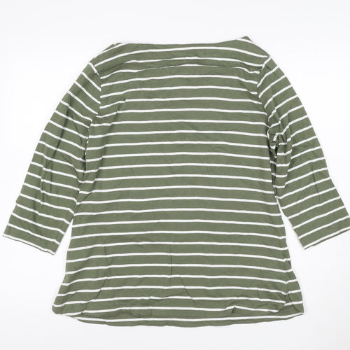 Regatta Women’s Green Striped 3/4 Sleeve Cotton T-Shirt L