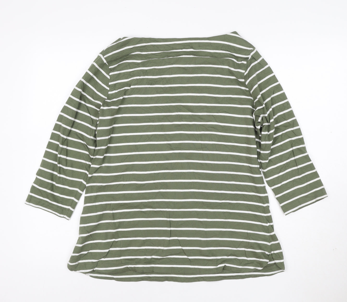 Regatta Women’s Green Striped 3/4 Sleeve Cotton T-Shirt L