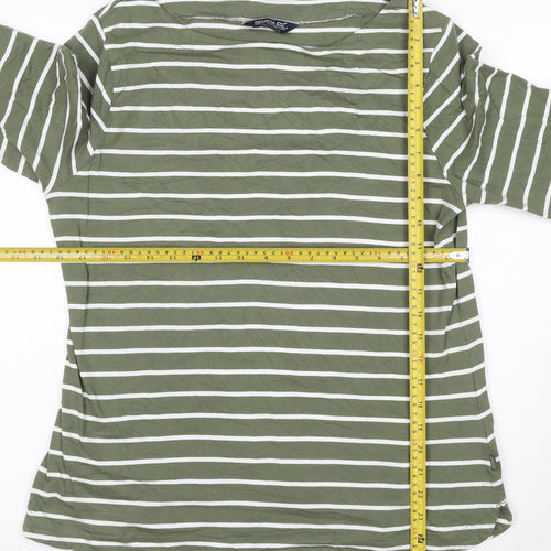Regatta Women’s Green Striped 3/4 Sleeve Cotton T-Shirt L