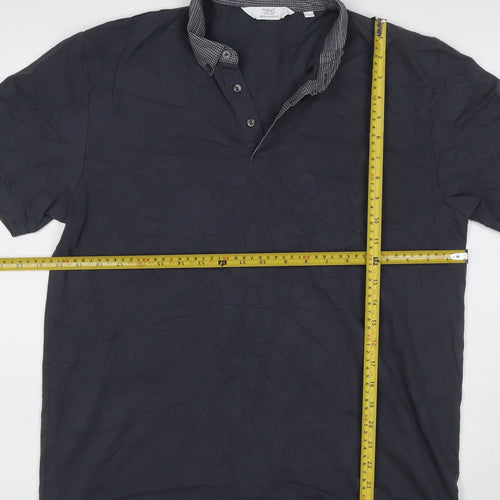 Next Men's Blue Regular Fit Cotton Polo Shirt L