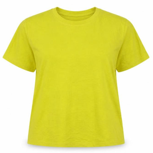 Topshop Women’s Yellow Cotton Crew Neck Short Sleeve T-Shirt Size 10